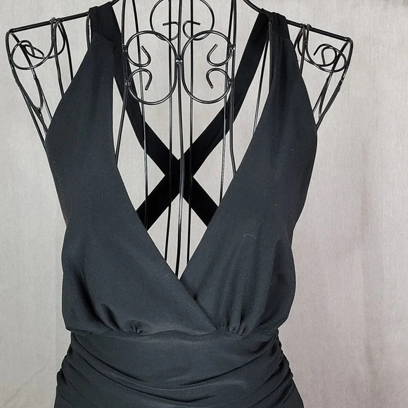 CHARLOTTE RUSSE Black Gathered Sleeveless Strappy Dress Small - Picture 2 of 7